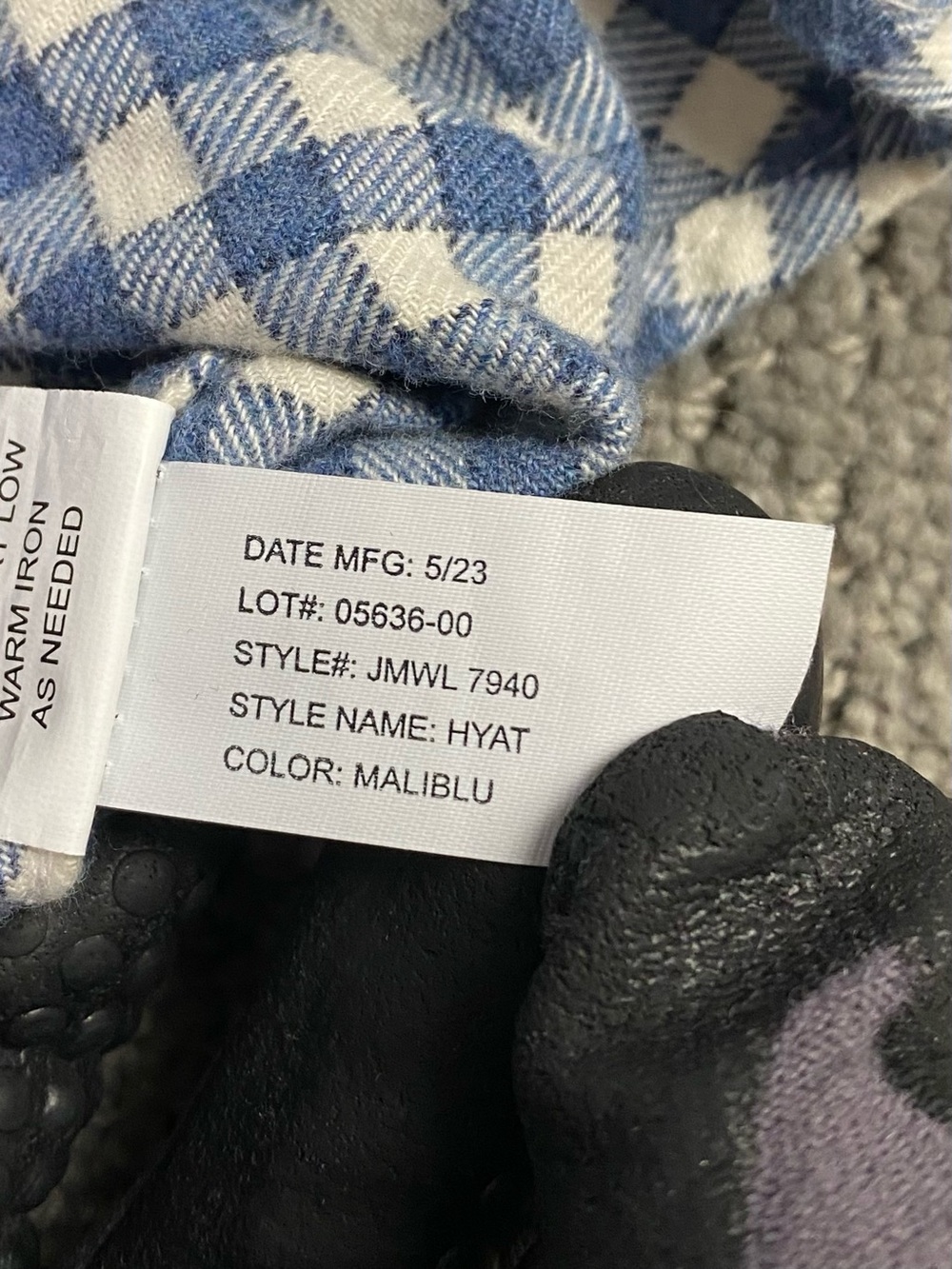 johnnie-O Flannel Shirt Mens Medium Blue White Gingham Check Hyat Hangin' Out - Picture 6 of 13